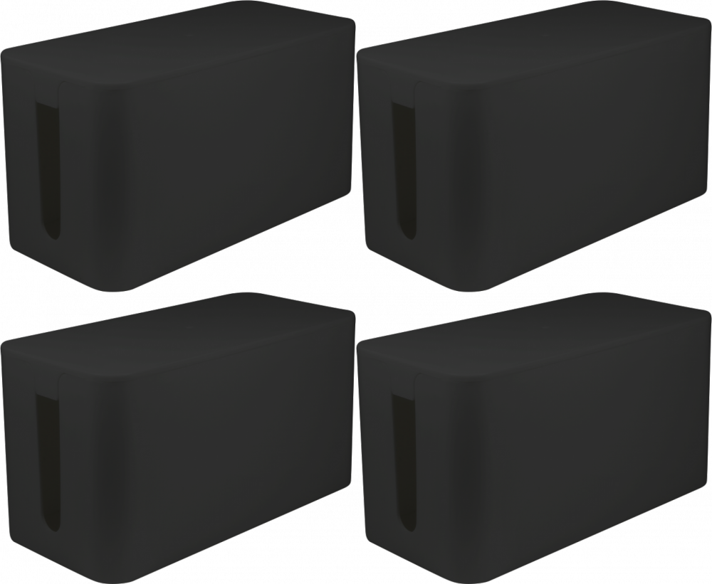 4x Organizer do kabli LogiLink Cable Box, 235x115x120mm, czarny