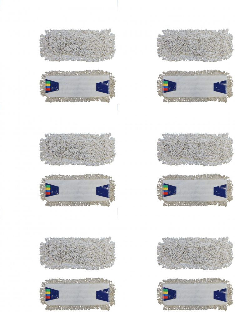 6x Mop płaski bawełniany Merida Economy, z zakładkami , 40x11cm - końcówka