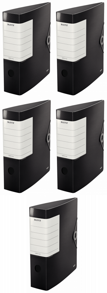 5x Segregator A4 Leitz Solid 180°, 82mm, do 500 kartek, czarny