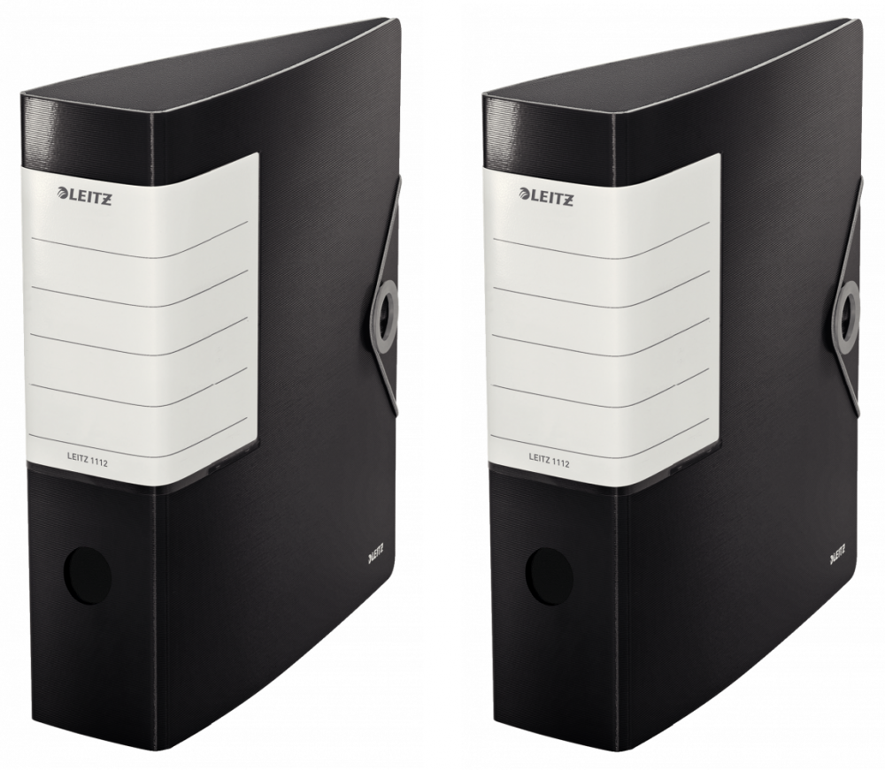 2x Segregator A4 Leitz Solid 180°, 82mm, do 500 kartek, czarny