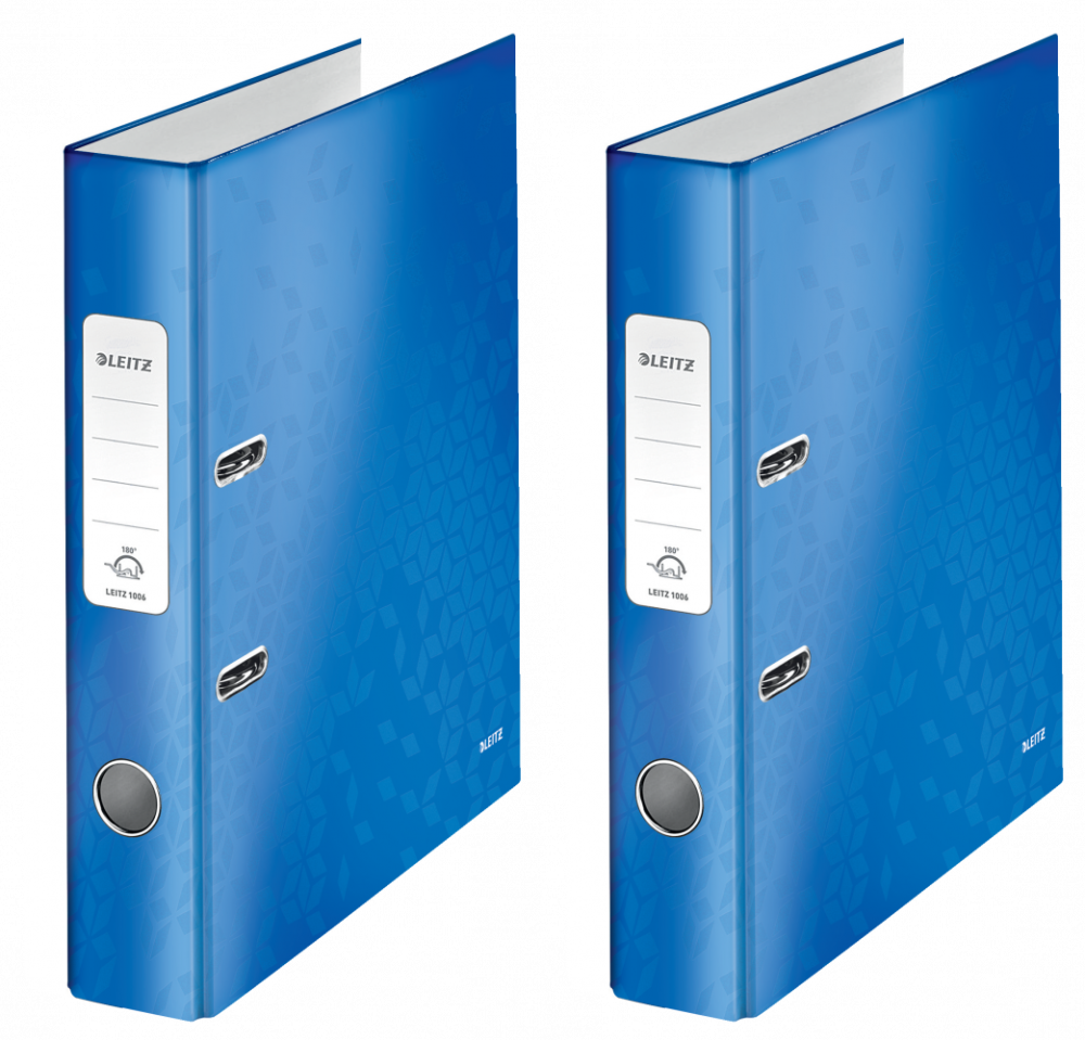2x Segregator A4 Leitz Wow 180°, 50mm, do 350 kartek niebieski