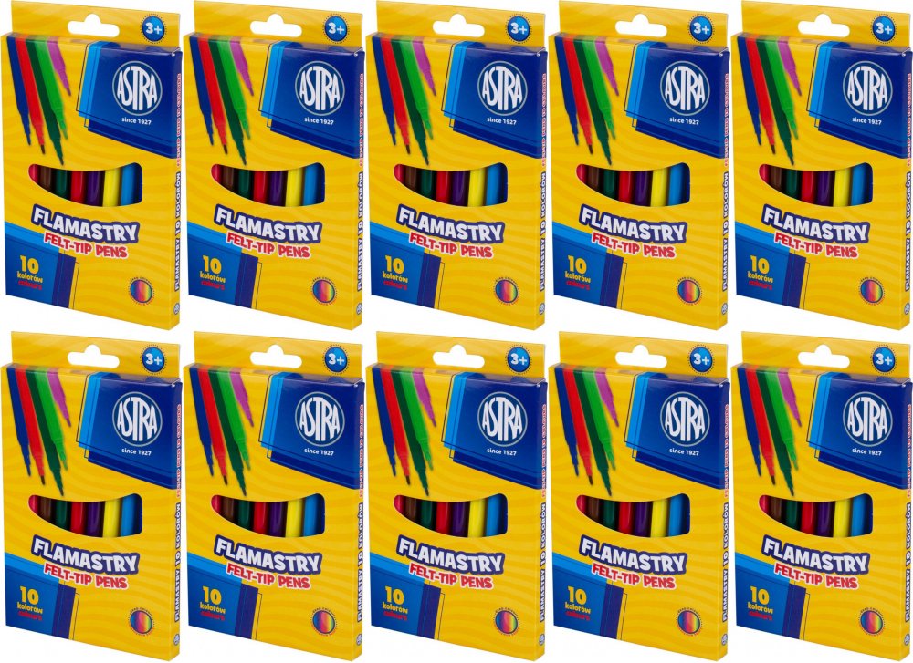 10x Flamastry Astra, 10 kolorów