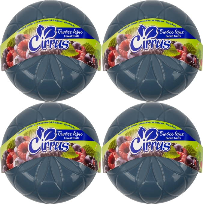4x Odświeżacz powietrza Cirrus kwiat, owoce leśne, żel, 150g