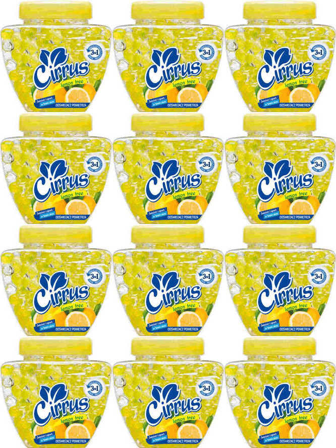 12x Odświeżacz powietrza Cirrus kulki, lemon tree, żel, 250g