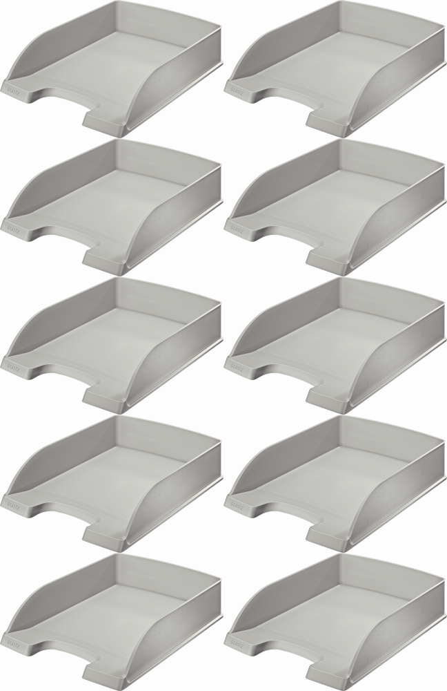 10x Półka na dokumenty Leitz Plus Standard, A4, plastikowa, szary