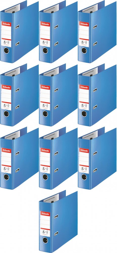 10x Segregator A5 Esselte No.1 Vivida, bankowy, 75mm, do 500 kartek, niebieski