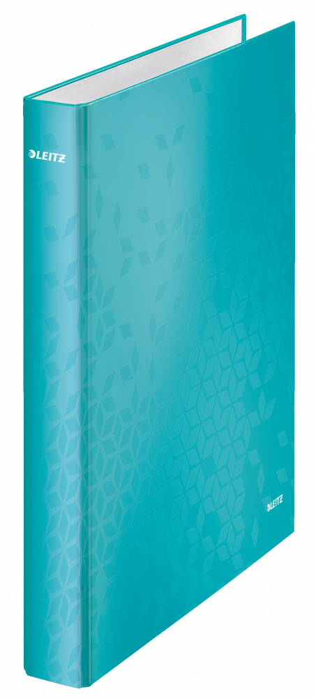 Segregator Leitz Wow, A4, szerokość grzbietu 40mm, do 250 kartek, 4 ringi, turkusowy