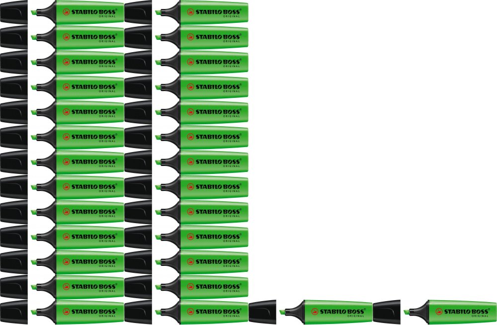 50x Zakreślacz Stabilo, Boss Original 70/33, ścięta, zielony
