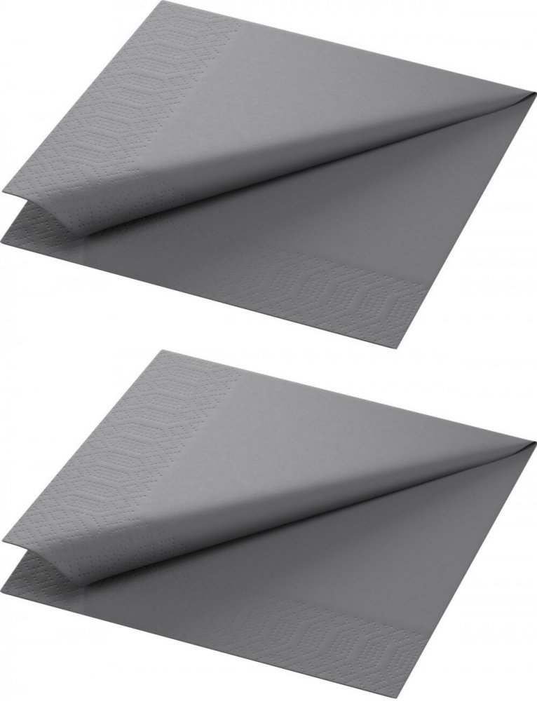 2x Serwetki Duni, 33x33cm, 3- warstwowe, 1000 sztuk (4x250szt), szary granitowy
