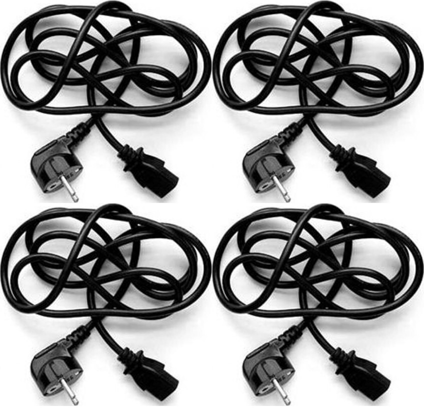 4x Kabel zasilajacy Logo, VDE, 230V, CEE7 (widelec) - C13, 3m, czarny