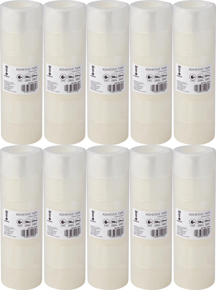 10x Taśma klejąca MemoBe, 24mmx10m, 6 sztuk, przezroczysty