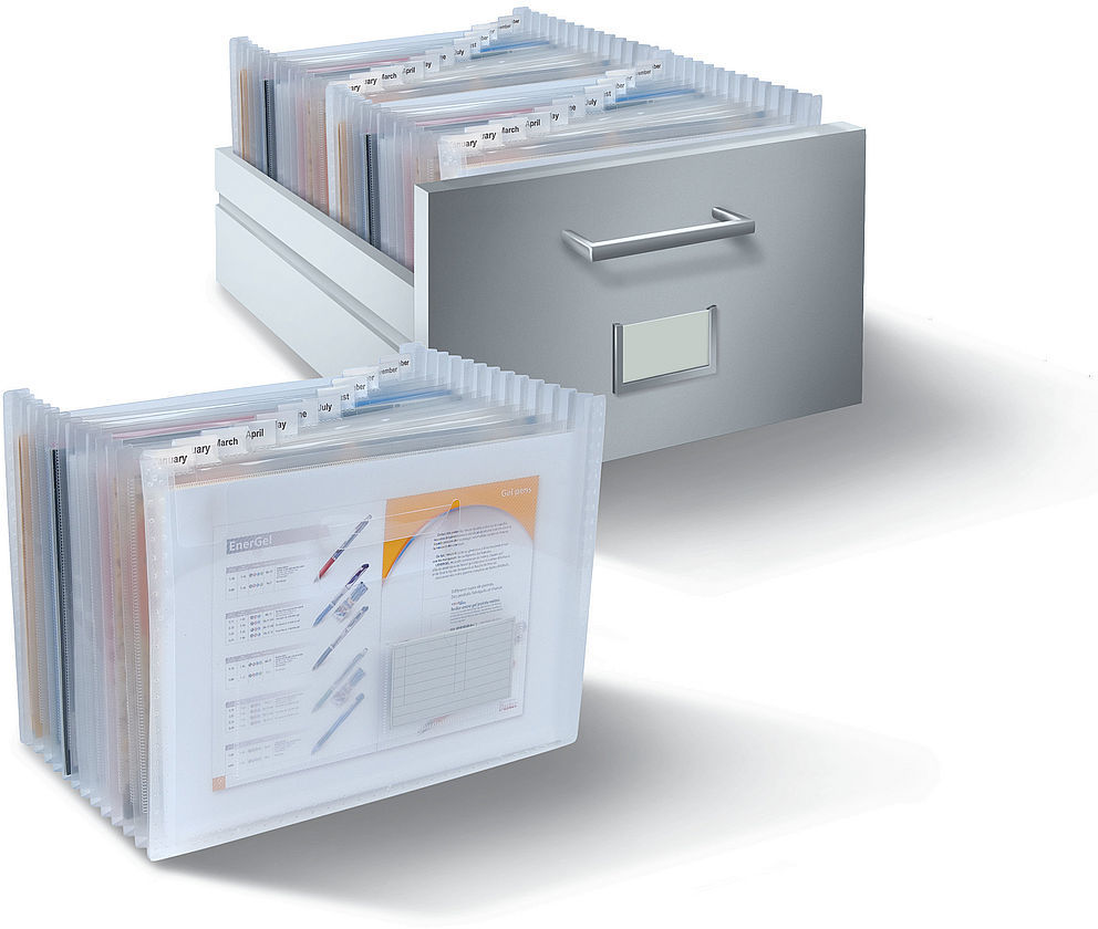 Organizer na dokumenty Pentel, system harmonijkowy, A4 13 kieszeni