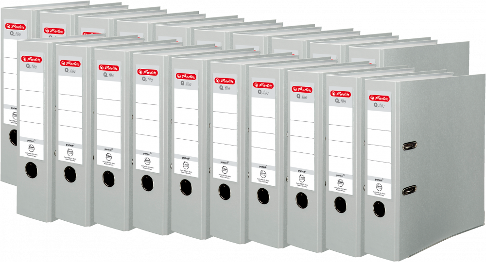 20x Segregator A4 Herlitz Q.file, 80mm, szary