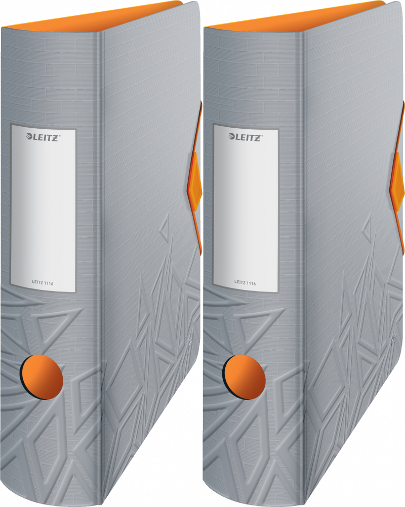2x Segregator A4 Leitz 180° Active Urban Chic, szerokość grzbietu 82mm, do 500 kartek, szary