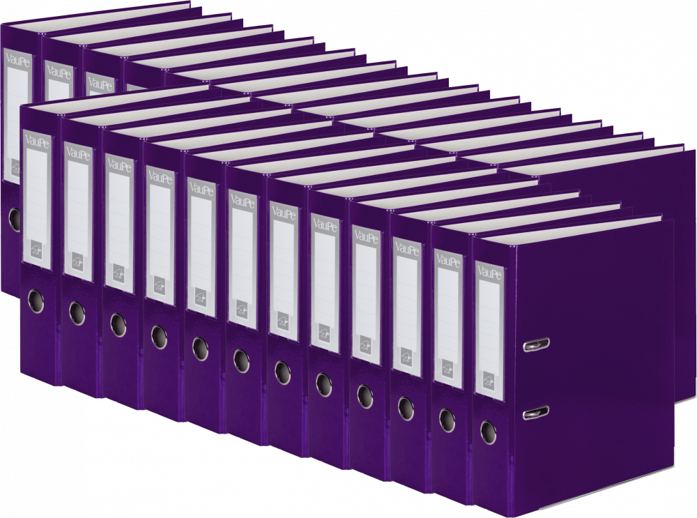 25x Segregator A4 VauPe FCK, 75mm, do 500 kartek, fioletowy