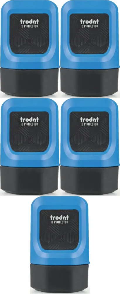 5x Rolka do zabezpieczania danych osobowych Trodat ID Protector IRF-25/IDP, obudowa niebieska, wkład czarny