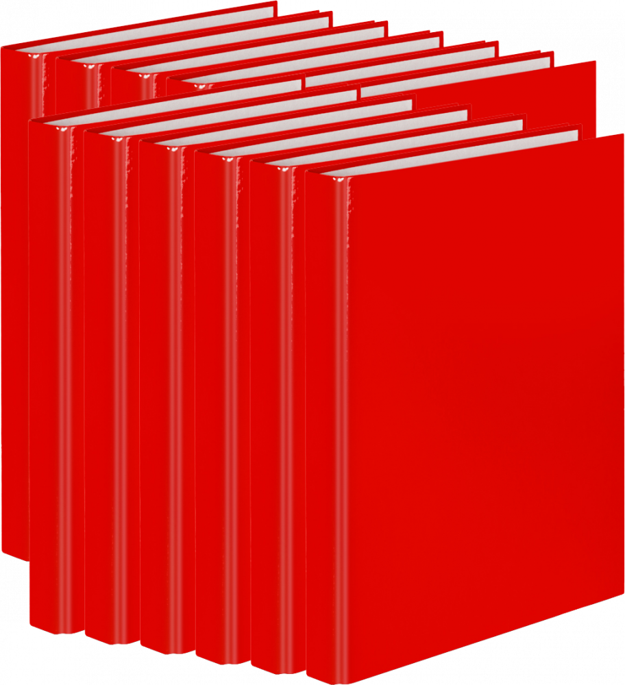 12x Segregator ringowy VauPe FCK, A4, szerokość grzbietu 25mm, do 150 kartek, 2 ringi, czerwony