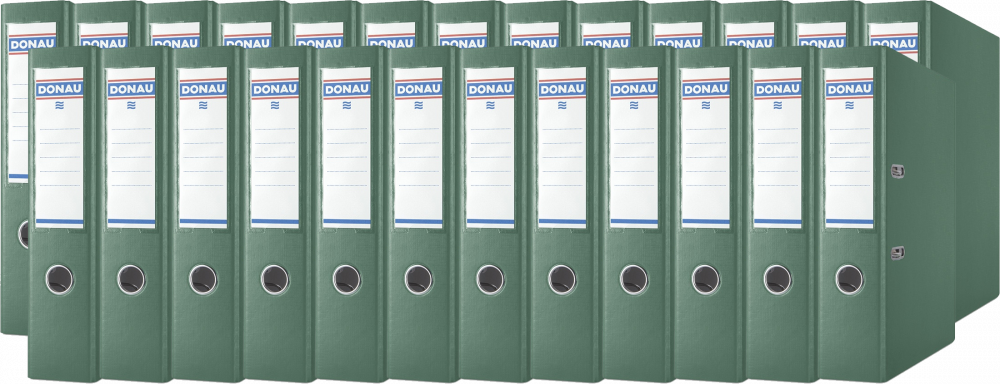 25x Segregator A4 Donau Master, szerokość grzbietu 75mm, do 500 kartek, zielony