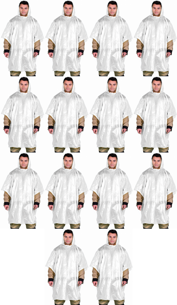 14x Płaszcz przeciwdeszczowy Reis PONCHO-F N, rozmiar uniwersalny, biały