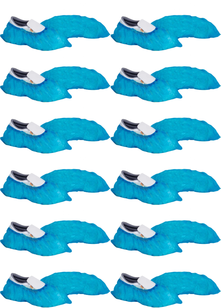 12x Ochraniacze foliowe na obuwie Global Food Hygiene, 100 sztuk, niebieski