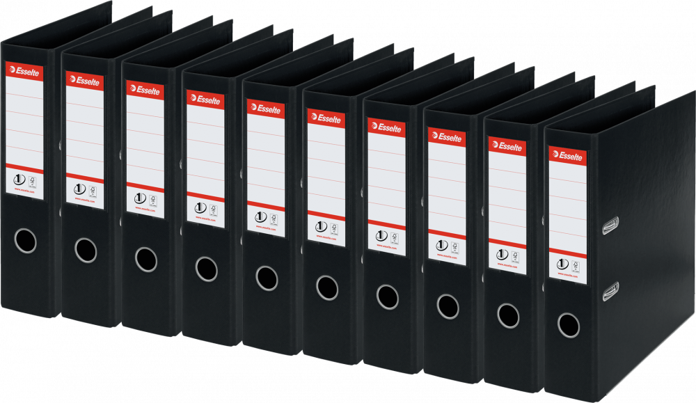10x Segregator A4 Esselte Vivida No.1 Power, 75mm, do 500 kartek czarny