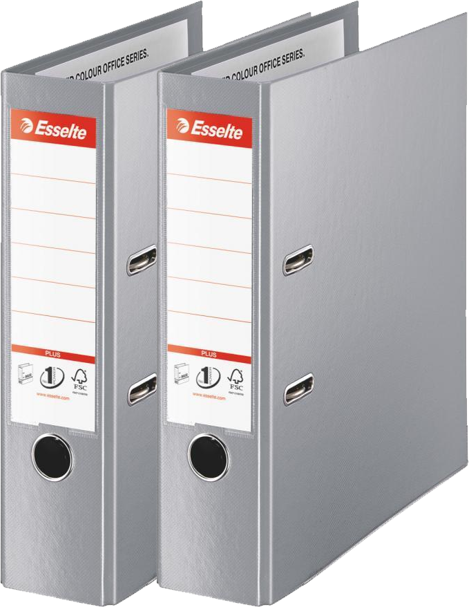 2x Segregator A4 Esselte No.1 Vivida Plus, 80mm, do 600 kartek szary