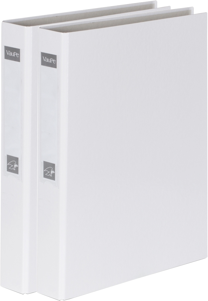2x Segregator ringowy VauPe, A4, szerokość grzbietu 40mm, do 200 kartek, 4 ringi, biały