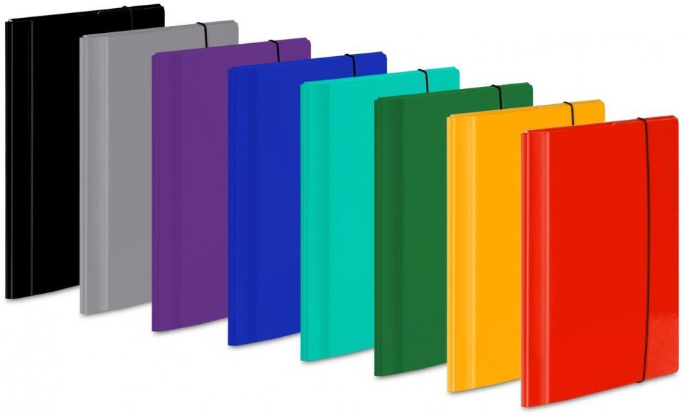 Zestaw 8x Teczka z gumką laminowana VauPe Large 2, A4, 20mm