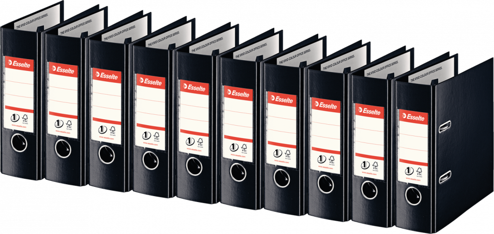 10x Segregator A5 Esselte No.1 Power, 75mm, do 500 kartek czarny