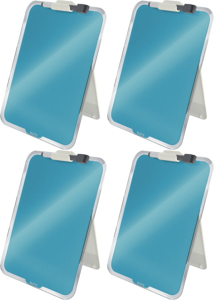 4x Tablica szklana suchościeralna Leitz Cosy, na biurko, 216x30x297mm, niebieski