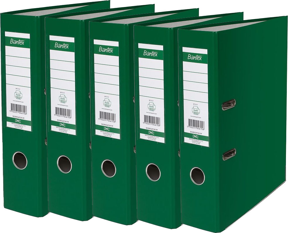 5x Segregator A4 Bantex XXL, 80mm, do 600 kartek zielony