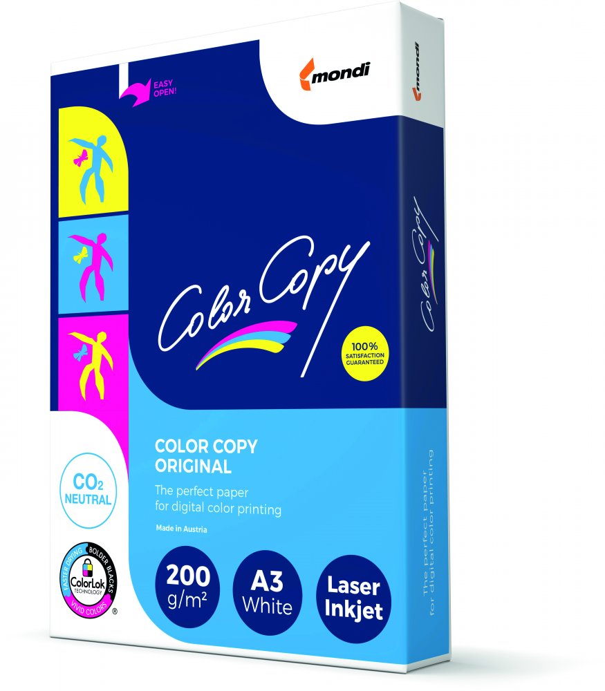 Papier satynowany Mondi Color Copy, A3, 200g/m2, 250 arkuszy, biały