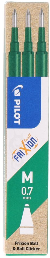 Wkład do wymazywalnego pióra kulkowego Pilot, Frixion, 0.7mm, 3 sztuki, zielony
