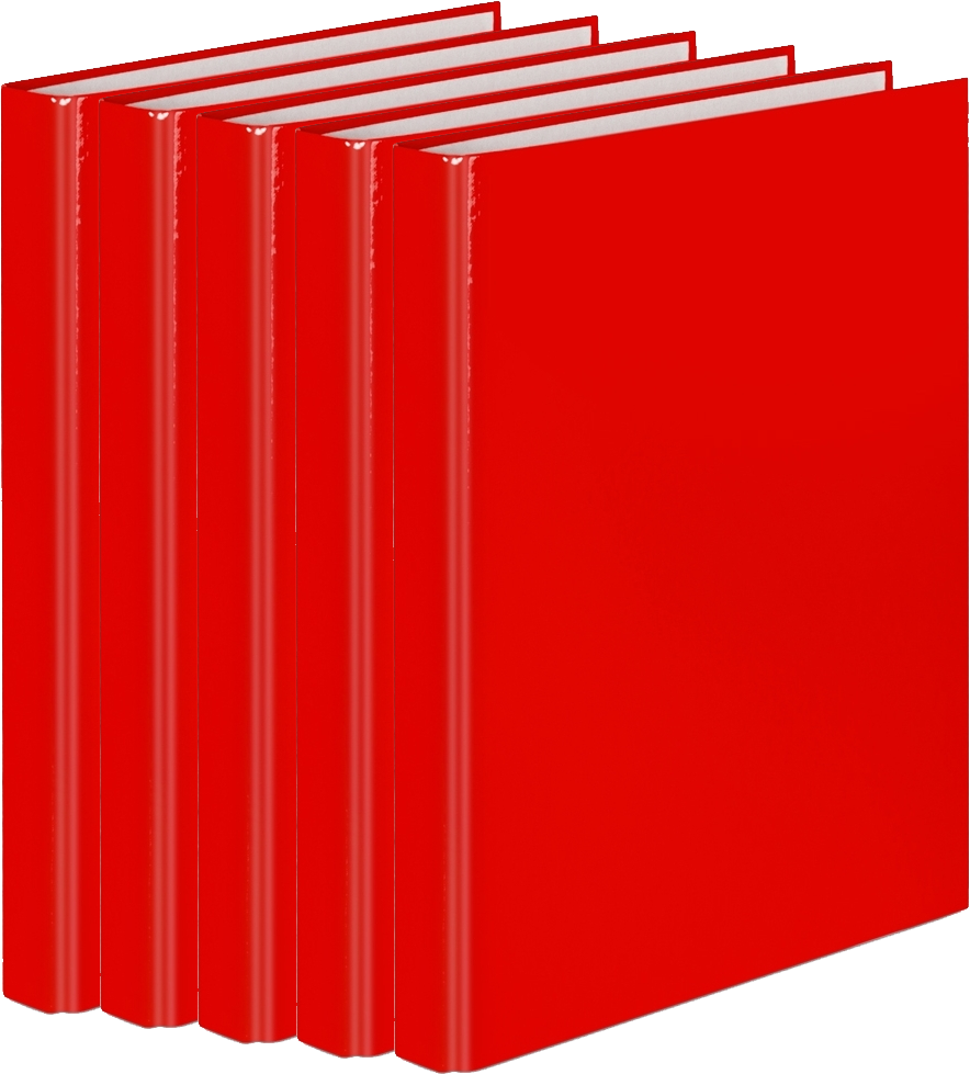 5x Segregator ringowy VauPe, A4, szerokość grzbietu 25mm, 4 ringi, czerwony