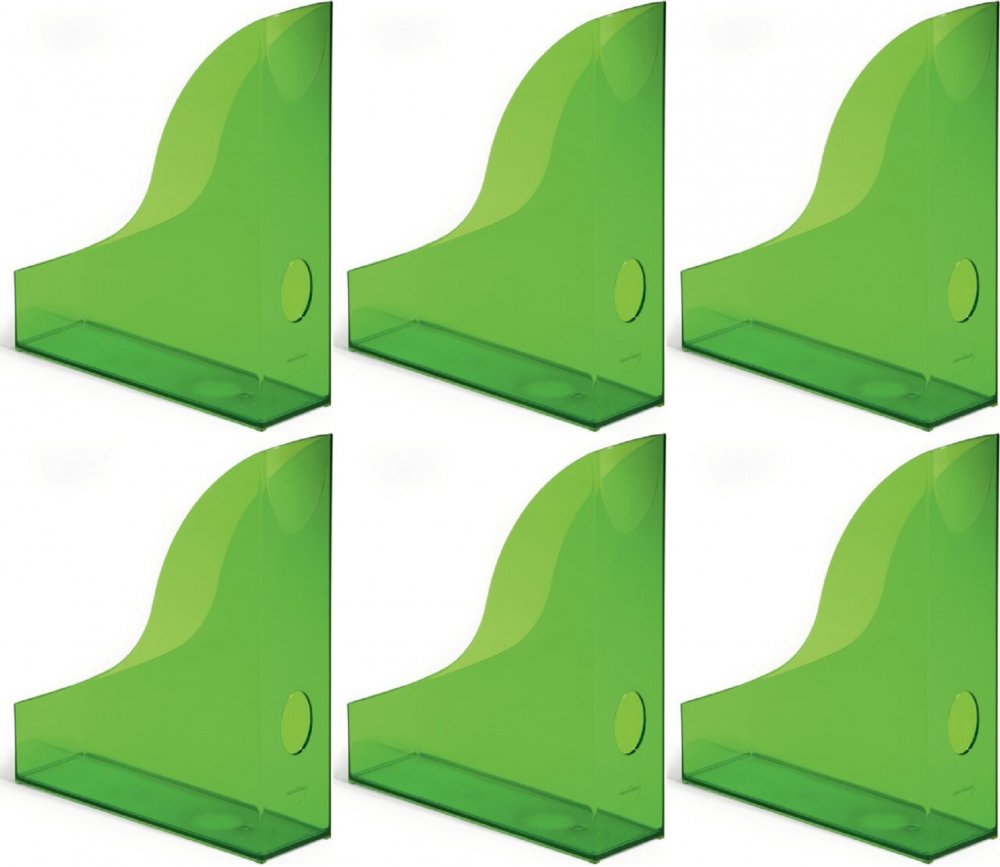 6x Organizer na dokumenty Durable Basic, A4, 73mm, do 730 kartek, przezroczysty zielony