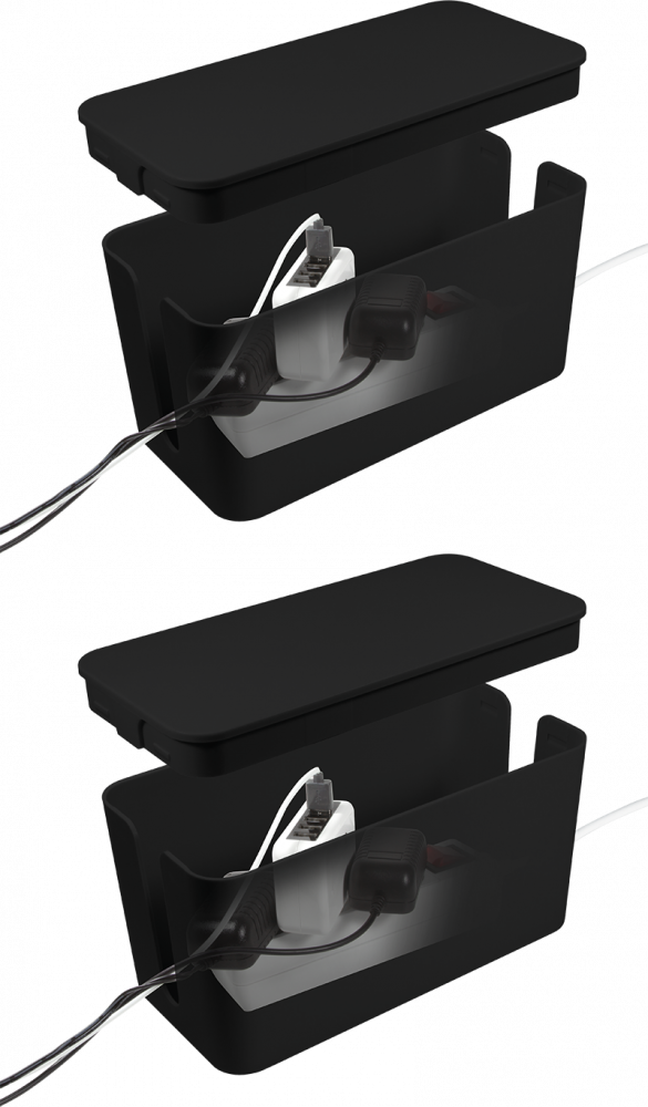 2x Organizer do kabli LogiLink Cable Box, 235x115x120mm, czarny