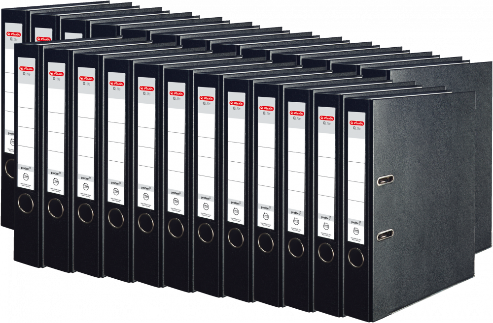 25x Segregator A4 Herlitz Q.file, 50mm, czarny