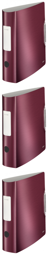 3x Segregator A4 Leitz 180° Active Style, 82mm, do 500 kartek, ciemnoczerwony