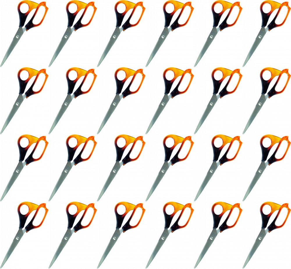 24x Nożyczki biurowe Grand, 17.5cm, bursztynowy