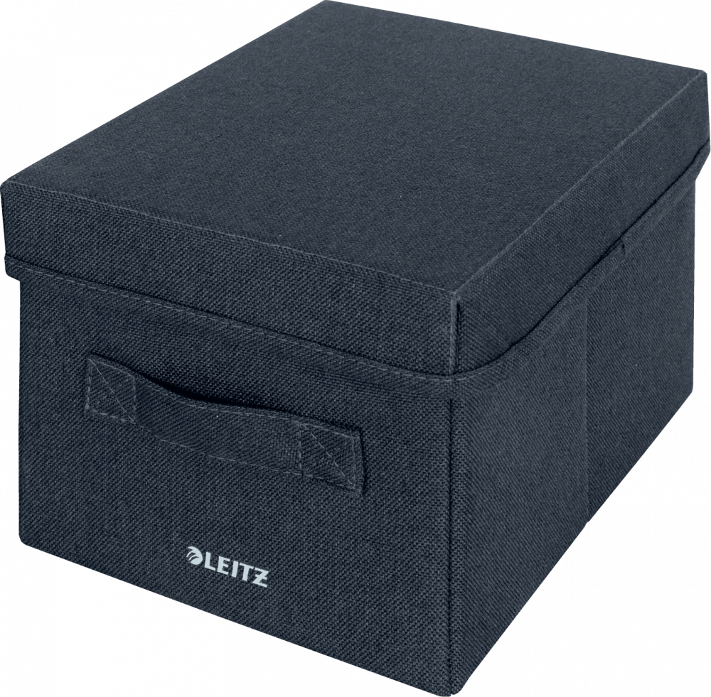 Pudełko do przechowywania z pokrywką Leitz Fabric, małe, 2 sztuki, aksamitny szary