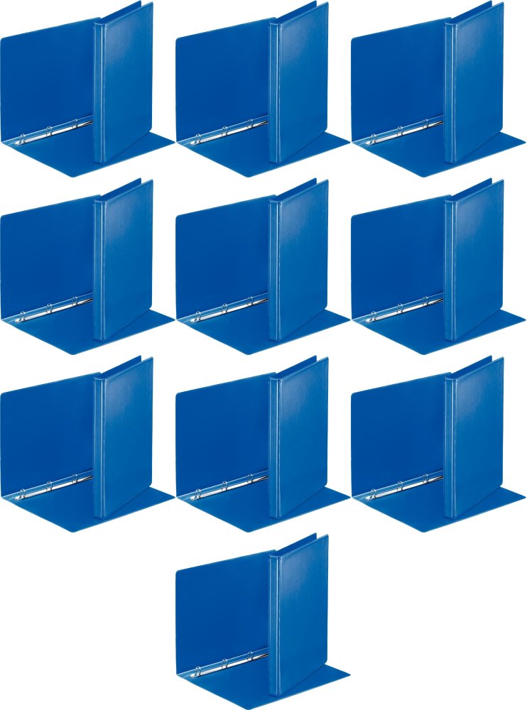 10x Segregator prezentacyjny Esselte Panorama A4, szerokość grzbietu 30mm, do 140 kartek, 4 ringi, niebieski