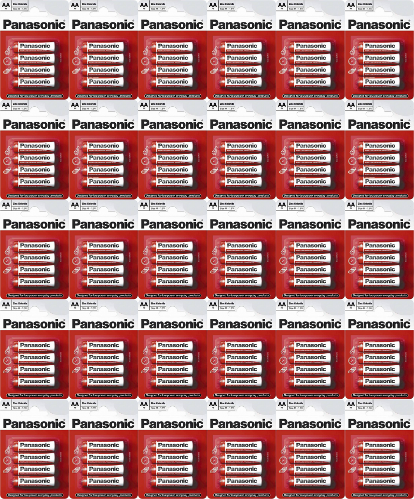 36x Bateria cynkowo-węglowa Panasonic, 1.5V, AA/R6, 4 sztuki