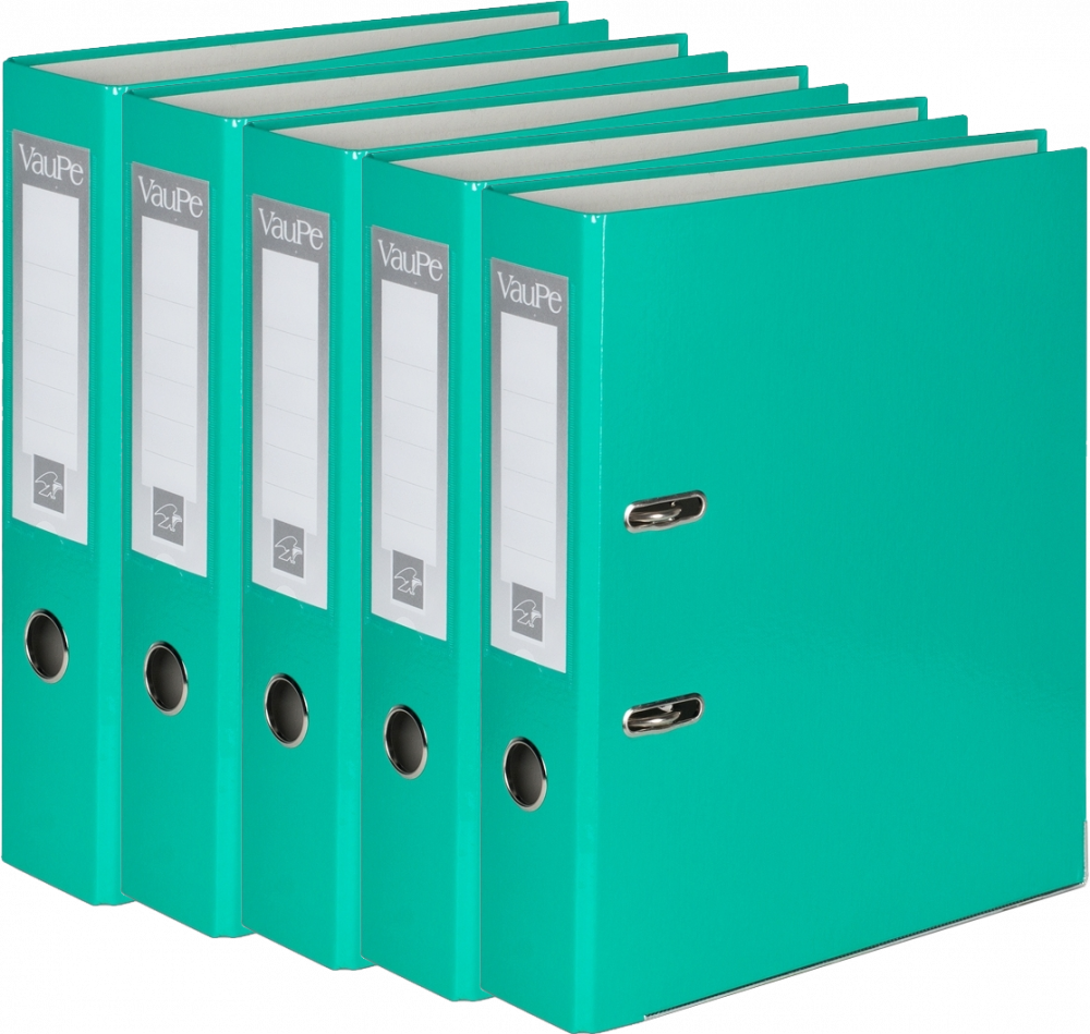 5x Segregator A4 VauPe FCK, 75mm, do 500 kartek, turkusowy