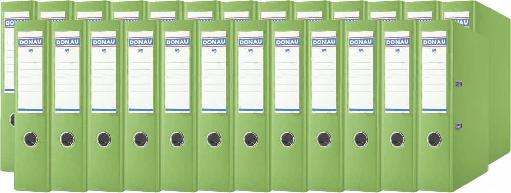 25x Segregator A4 Donau Master, szerokość grzbietu 75mm, do 500 kartek jasnozielony