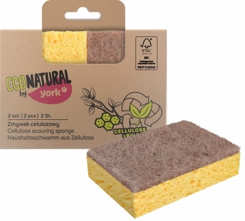 Zmywak kuchenny celulozowy Eco Natural by York, 2 sztuki, beżowy