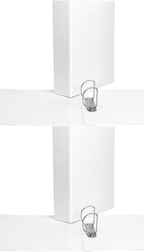 2x Segregator panoramiczny Biurfol, A4, szerokość grzbietu 65mm, 2 ringi, biały