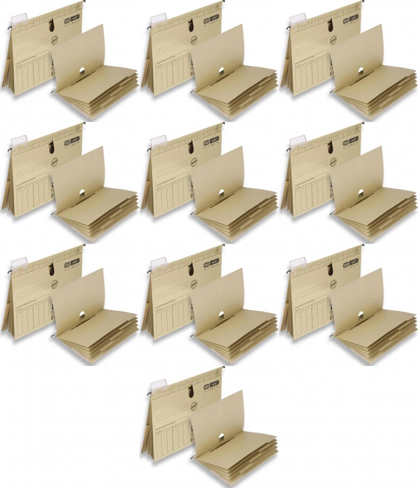 10x Skoroszyt zawieszany Elba Vertic Ultimate, z 4 przegródkami, A4, 230g/m2, beżowy