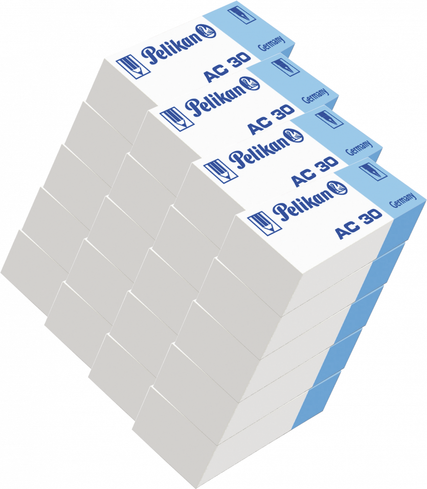 20x Gumka dwustronna Pelikan, AC30, biało-niebieski