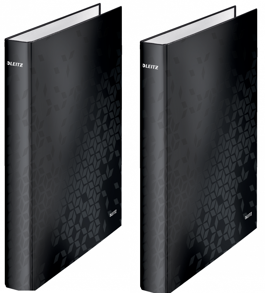 2x Segregator ringowy Leitz Wow, A4, szerokość grzbietu 40mm, 2 ringi, czarny