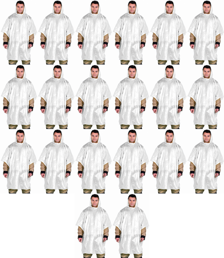 20x Płaszcz przeciwdeszczowy Reis PONCHO-F N, rozmiar uniwersalny, biały